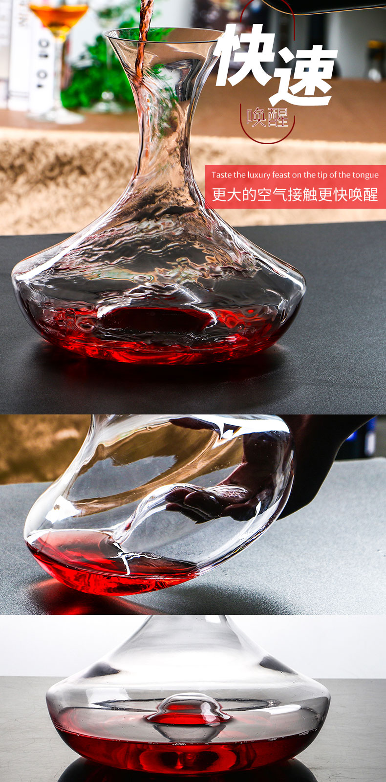 Pha lê wine decanter u-loại thủy tinh gia dụng decanter rượu nhỏ rượu vang Châu Âu jug