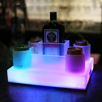 Wild grid wine seat KTV bar luminous base set wine display stand LED colorful base Creative wine rack