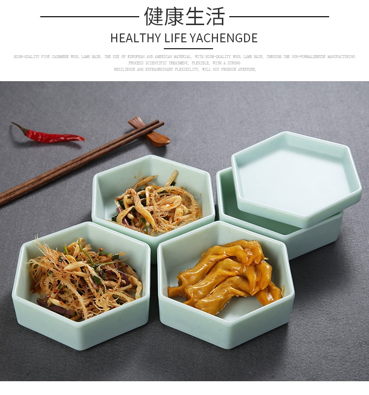 Hold to fall melamine porcelain - like hexagonal use creative snack characteristics of cold platter cold dish combination tableware hakka snacks and disc