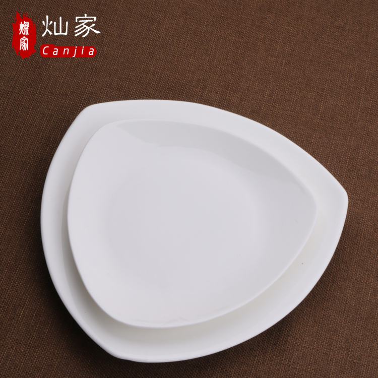 Can is home pure white ceramic tableware triangle plate dessert plate tray starch plate plate plate