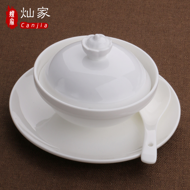 Pure white ceramic stew them with cover the water cup with cover the bird 's nest dessert supplements steamed egg soup stew