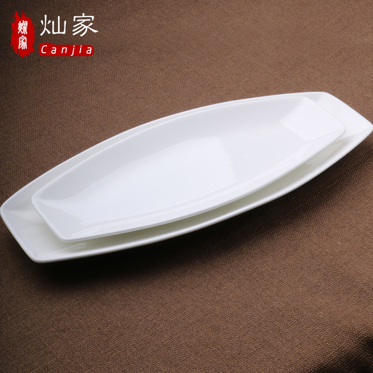 Can is home pure white porcelain Japanese sushi bar plate of fish dish fish dish hotel tableware tableware