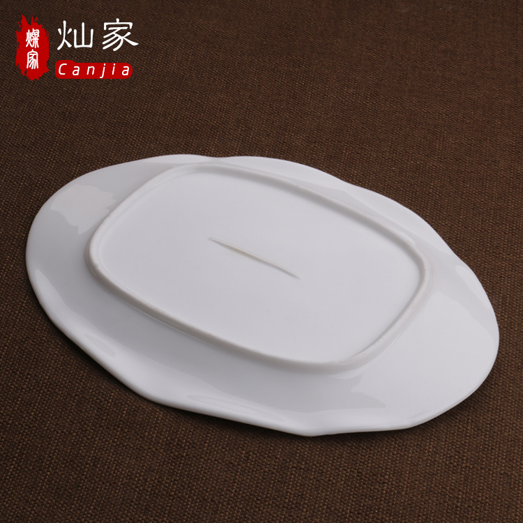 The downtown denier shaped disc ceramic plate elliptical fish plate hotels plate snack plate household pure Chinese cabbage dish plates