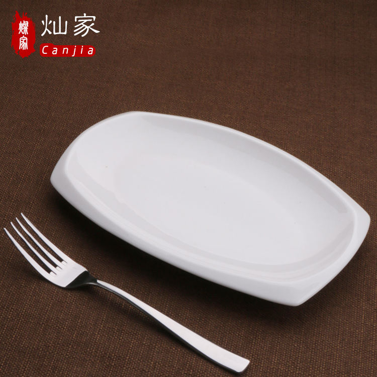 Can is home ceramic disc ceramic plate 0 western food the steak pure white rectangular plate plate plate plate plate