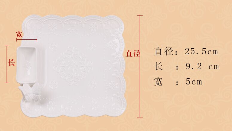 Can is home with ceramic plate disc rectangular dumplings plate western - style food tableware plate steamed fish surroundings while seasoning flavor dishes