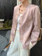 Pink New Chinese Style National Style Button Round Neck Jacket for Women Spring 2026 Casual Elegant Versatile Top Chinese Style Women's Clothing