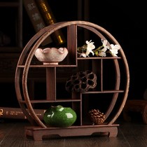 Composition Tea Cup Shelve Tea Art Tea Cup Rack Round Chicken Wings Wood Putting Tea Cabinet Rack Furniture Shelve small hanging show Show