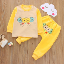 Baby gushed thickened warm suit clothes Children light core suede pyjamas first birth baby lingerie suit autumn and winter clothing