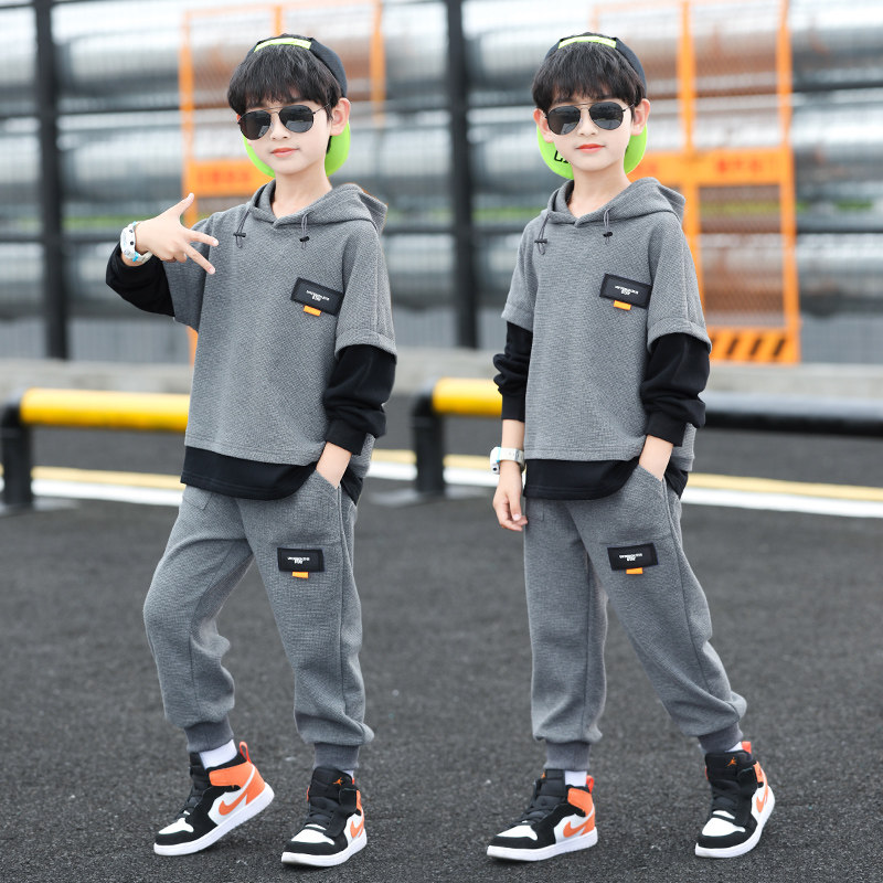 Children suit boy Spring clothing suit 2022 new Korean version Spring fall CUHK Boy Yang Shuai qi Weiche Fried Street