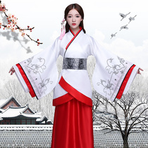 Hanfu Confucian dress Womens traditional costume Autumn and winter embroidered song dress Traditional Chinese style fairy costume National stage performance costume