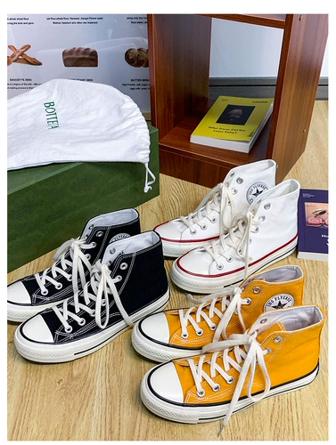 Конверсы, высокая тканевая обувь, кроссовки, коллекция 2022, осенние, в корейском стиле, популярно в интернете