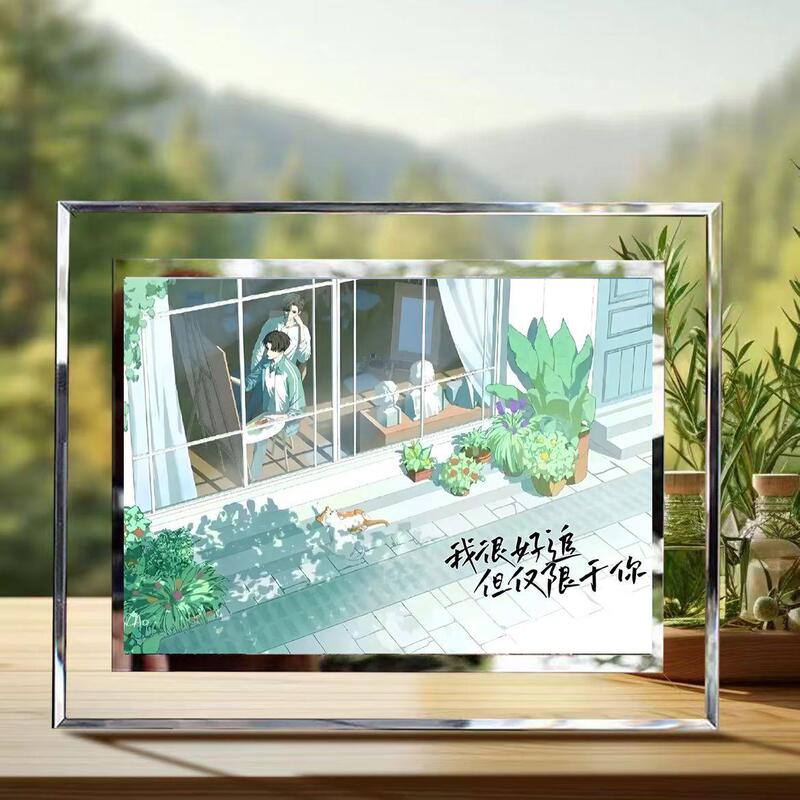 This Item Is Beyond the Scope of the Curriculum. Anime-Themed Crystal Glass Photo Frame, Room Bedroom Desktop Decoration, Gift for Loved Ones and Friends