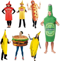 Halloween costume party food theme costume Pizza ketchup mustard hot dog hamburger Dinosaur COS costume