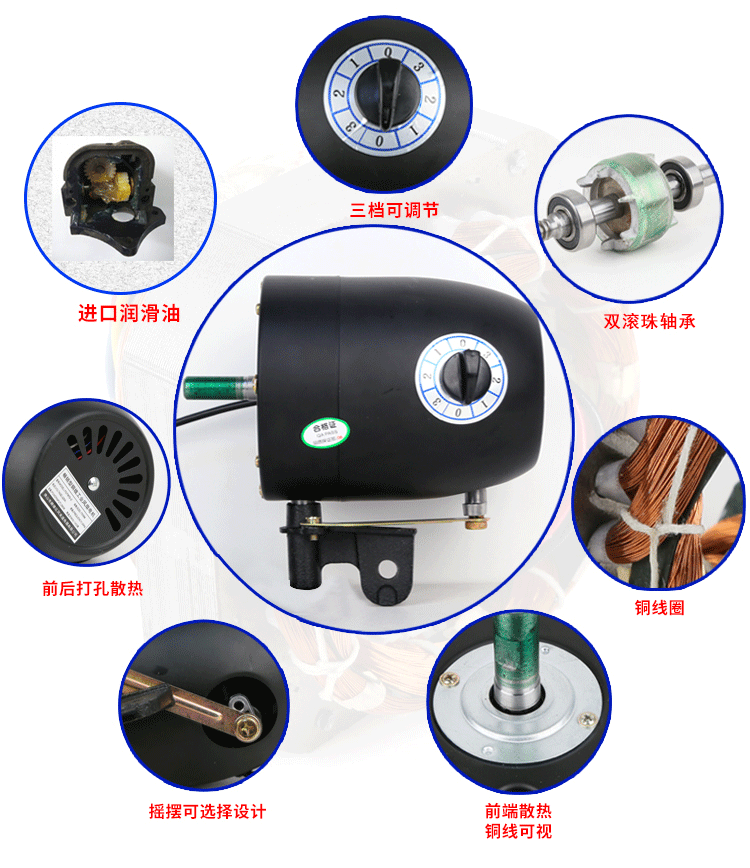 quạt cây công nghiệp Quạt công nghiệp động cơ động cơ còi quạt điện tường quạt treo tường động cơ thuần đồng dây 380V phụ kiện đầu - Quạt điện quạt phun sương công nghiệp