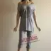 2 mảnh Mùa hè Bà Cartoon Word Off-Shoulder V-Cổ Cotton hai mảnh ngắn tay dài Vest nhà giản dị