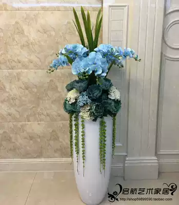 Floor vase flower simulation floral set European living room home decoration hotel vase jewelry decoration