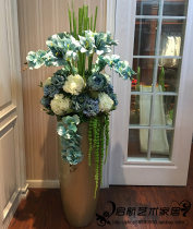Floor-to-ceiling large vase set European-style living room decoration ornaments fake flower hotel shopping mall KTV sales department simulation flower arrangement