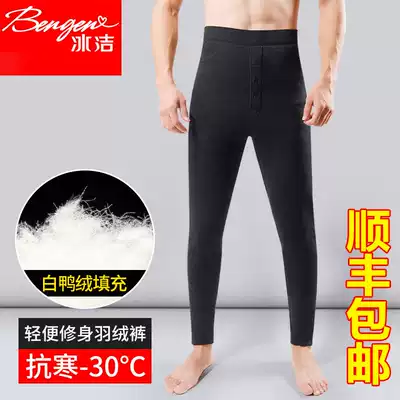 Down pants men wear 2019 Winter slim warm tight body middle-aged and old base thick cotton pants slim body pants