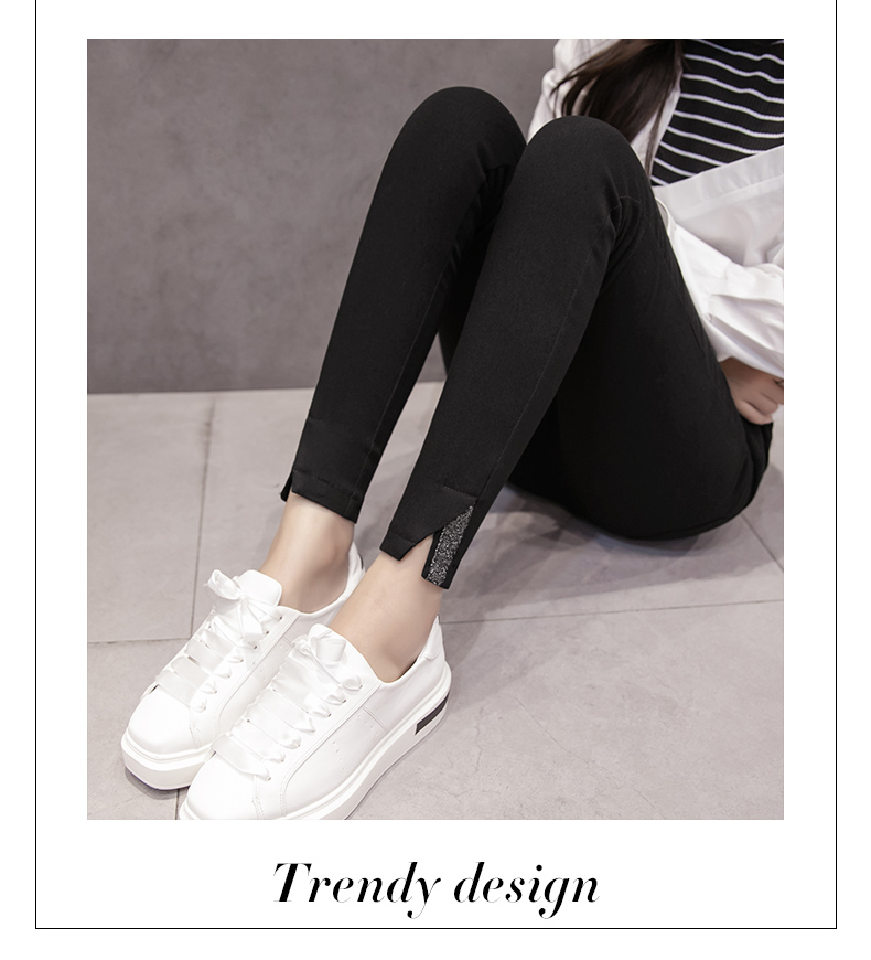 Quần legging mới 2018 mặc cho mùa thu đông của phụ nữ cộng với quần nhung cao đến chân quần bút chì cỡ lớn quần đen dày mẫu áo dạ nữ đẹp 2020