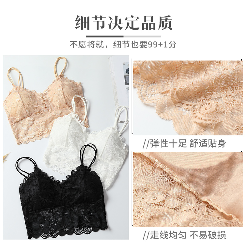 Langsha đáy ống đồ lót hàng đầu gợi cảm chống ánh sáng tụ tập tụ tập kiểu dáng ngực đẹp trở lại áo ngực ren yếm nữ mùa hè áo lót quây