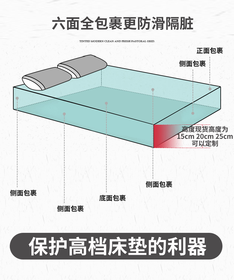 Giường bao gồm tất cả sáu mặt cover Tấm trải giường đơn 1,8 m Vỏ nệm Simmons che chắn bụi che phủ giường có thể tháo rời Mua ga phủ giường