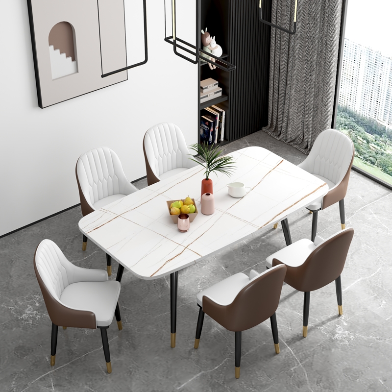 Nordic ins net red table rock slab marble dining table home small apartment dining table