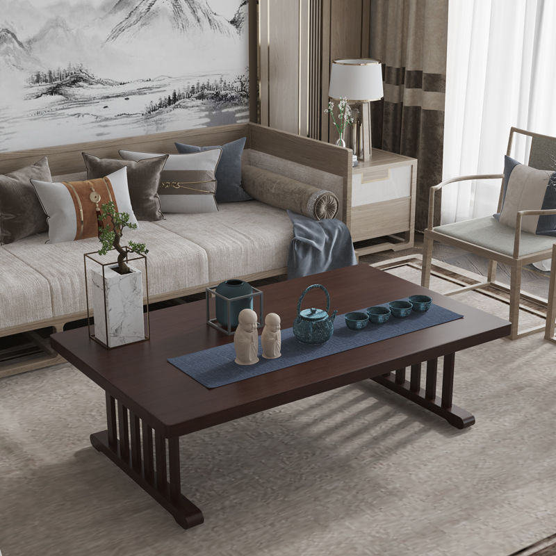 New Chinese Tea Solid Wood Minima Household Tea Table Terrace Small Family Type Tea Table Balcony Living Room Home