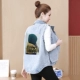 Mùa xuân 2020 mùa hè mới Phiên bản Hàn Quốc của phụ nữ denim vest cỡ lớn áo ghi lê vest ngắn áo khoác đại học gió mùa thu - Áo vest