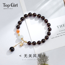 TOPGIRL natural garnet hand string female small particles single circle National style crystal bracelet jewelry girlfriends gift