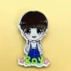 TFboys hoạt hình acrylic huy hiệu Harajuku trâm cài Wang Junkai Wang Yuan ba huy hiệu trâm nhỏ dễ thương