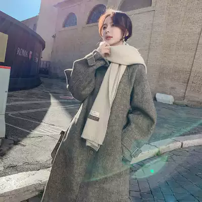 claudie pasey cashmere wool coat female long version over the knee 2020 autumn and winter new waist high-end jacket