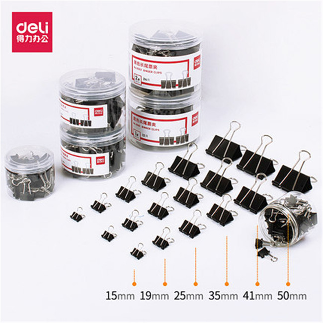 Deli small medium large black ticket tail clip Dovetail clip Ticket clip clip mass sale of long tail clip