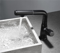 German black basin faucet balcony bathroom can lift and rotate washbasin laundry pool hot and cold water faucet