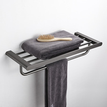 German Gun Grey 304 Stainless Steel Bath Towels Towel Rack Toilet Shelve Black Bathroom Hardware Pendant