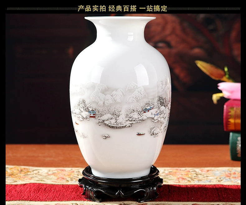 Jingdezhen gốm trang trí bình hoa phòng khách cắm hoa khô tủ TV nhỏ đồ trang trí thủ công giàu tre sứ chai - TV