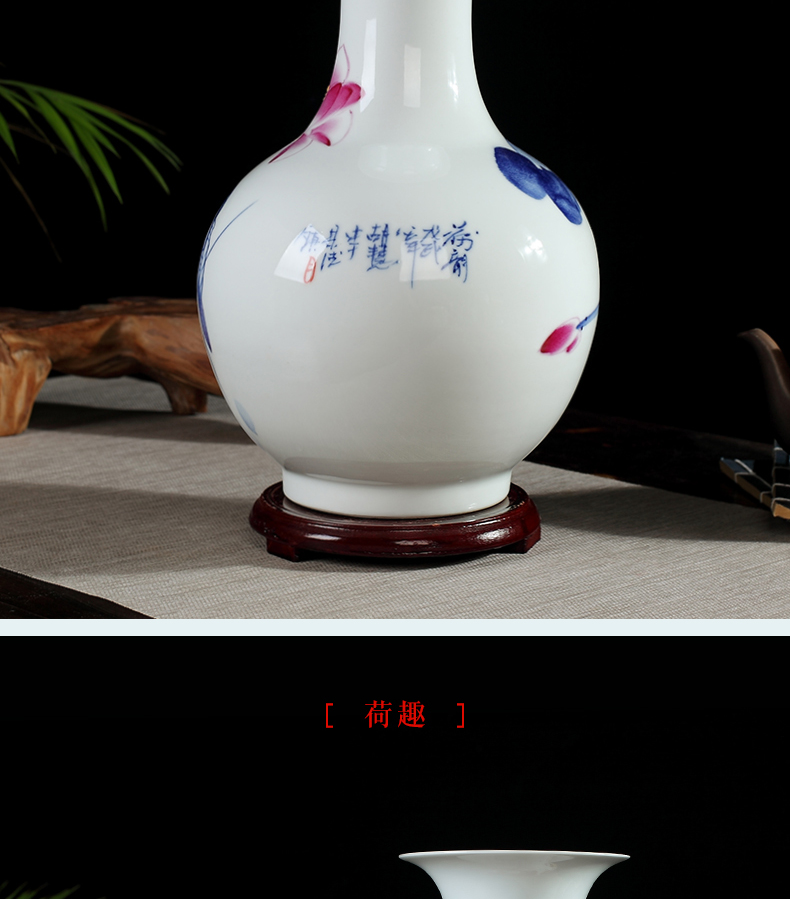 Jingdezhen ceramics by hand vase furnishing articles hand - made dried flower arranging flowers I and contracted sitting room decoration