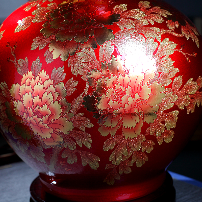 Furnishing articles of sitting room color glaze vase large landing jingdezhen ceramics flower arranging Chinese style household decorative arts and crafts