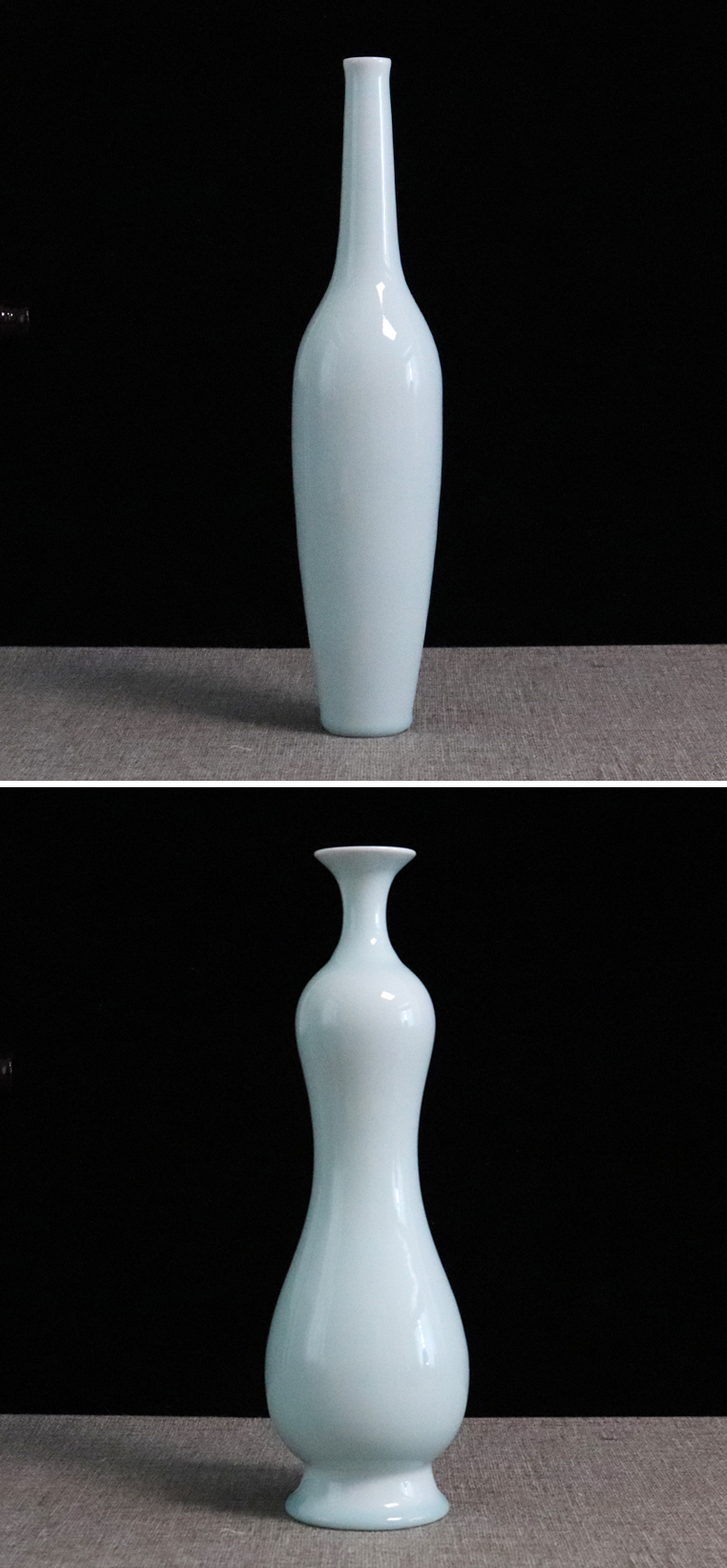 Shadow blue glaze craft flower vase furnishing articles sitting room of jingdezhen ceramics dried flower flower implement white porcelain of small ornament