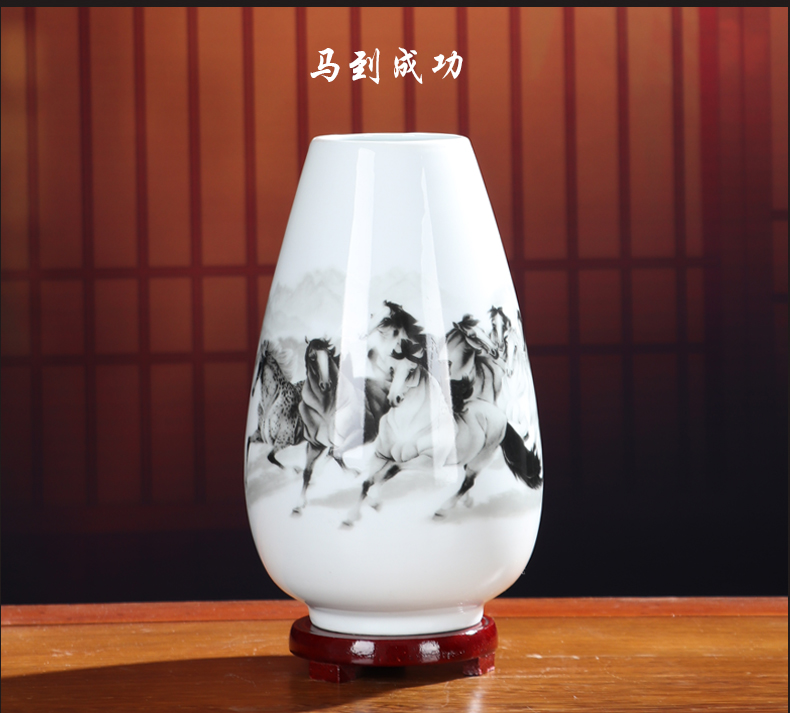 Flower vase of jingdezhen ceramics furnishing articles dried flowers sitting room adornment small creative arts and crafts porcelain Flower decoration