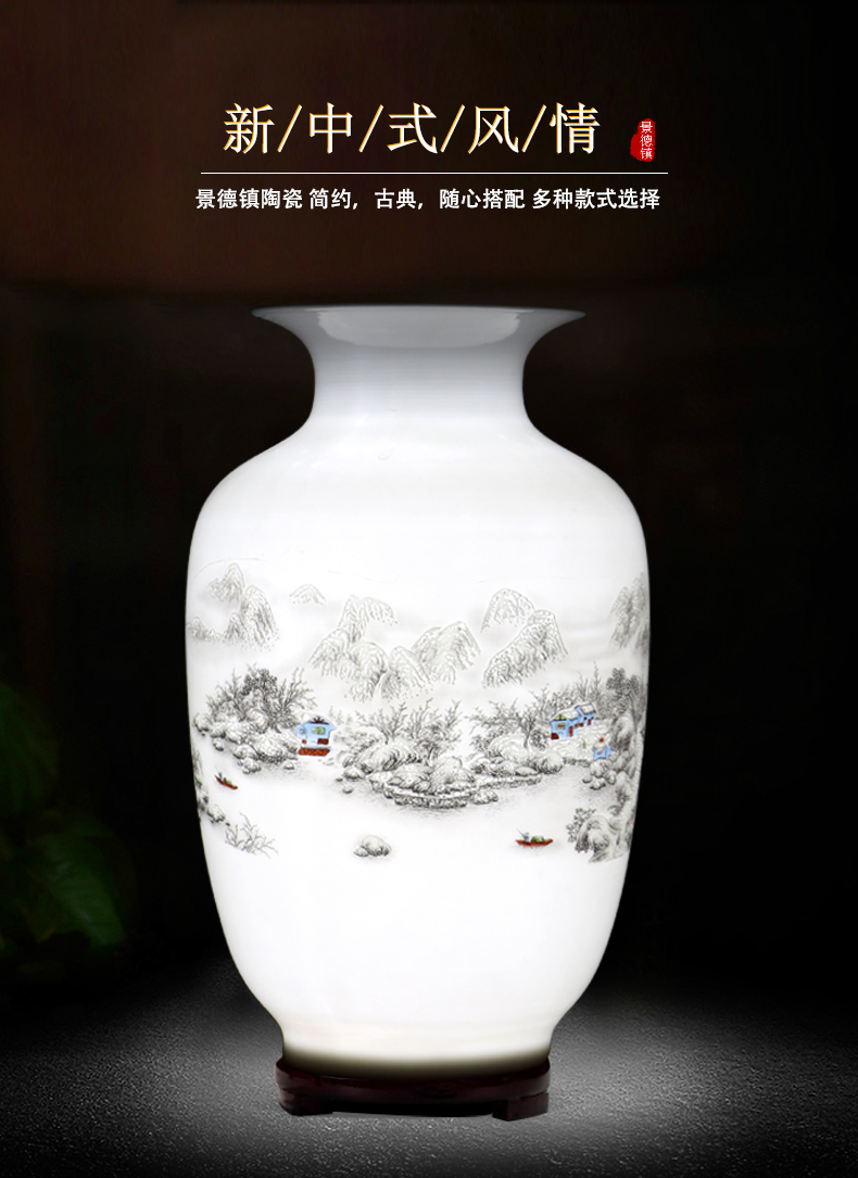 Jingdezhen ceramics floret bottle furnishing articles dried flower arranging flowers sitting room lucky bamboo Chinese blue and white porcelain decorative arts and crafts