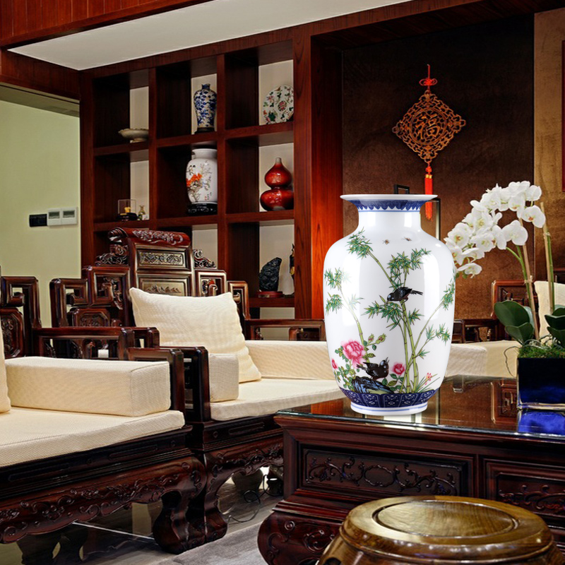 The Bucket color blue and white porcelain vase furnishing articles sitting room TV ark, small decorative arts and crafts flower arranging archaize jingdezhen ceramics