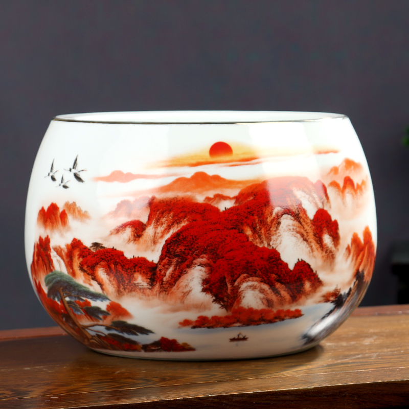 Luck cornucopia tank aquarium furnishing articles home sitting room ark adornment handicraft of jingdezhen ceramics