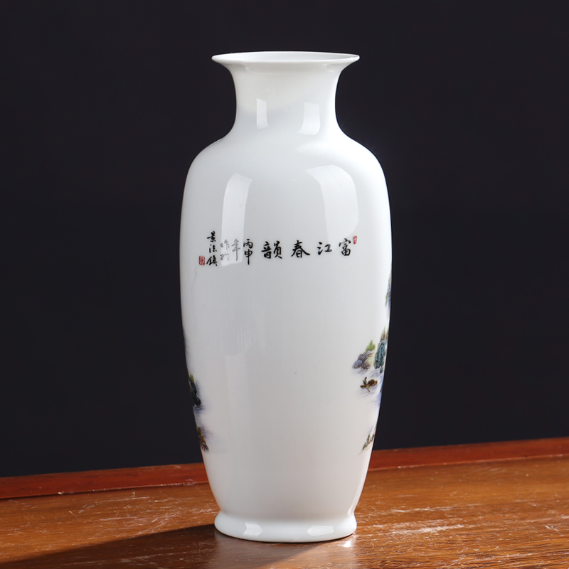 New Chinese style China jingdezhen ceramic vase medium sitting room home decoration flower arranging dried flower crafts