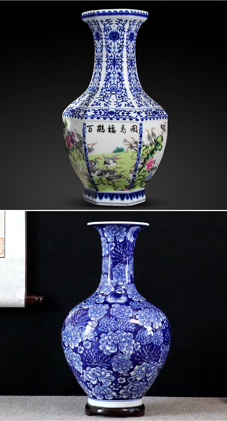 "Dragon" blue and white porcelain of jingdezhen ceramics, vases, flower arranging furnishing articles archaize home little sitting room adornment porcelain