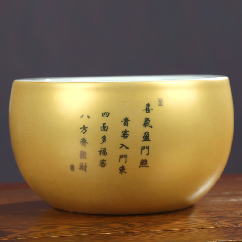 Cornucopia golden place of the sitting room of Chinese style household wine red tank jingdezhen ceramics decoration
