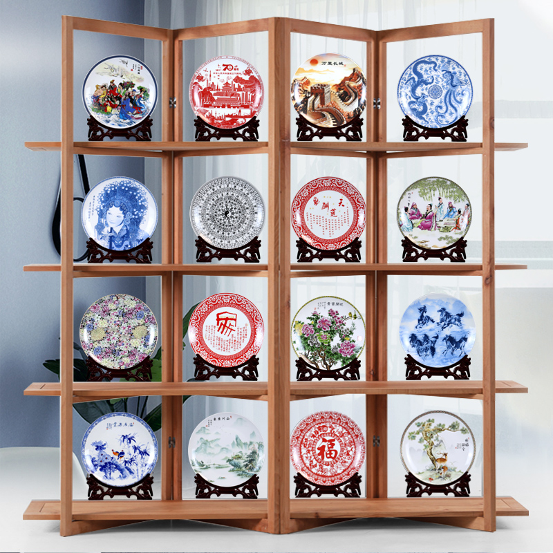 Make jingdezhen ceramics from the hanging sat dish dishes rich ancient frame, the decoration wine ark, adornment handicraft furnishing articles to the living room