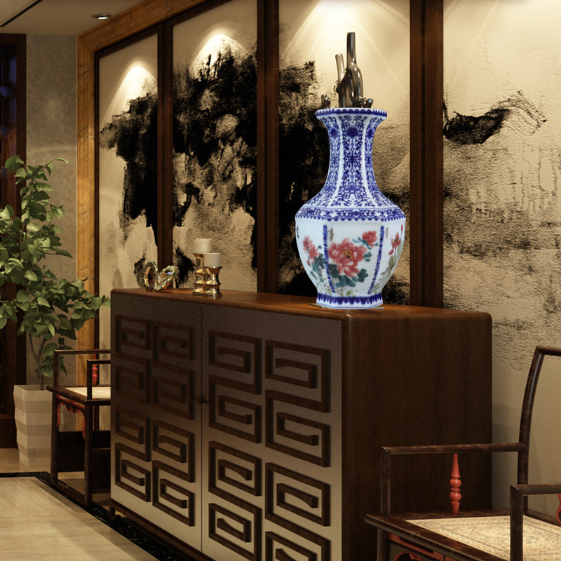 Hand - made by patterns of blue and white porcelain jingdezhen ceramics vase furnishing articles dried flower arranging flowers sitting room decoration