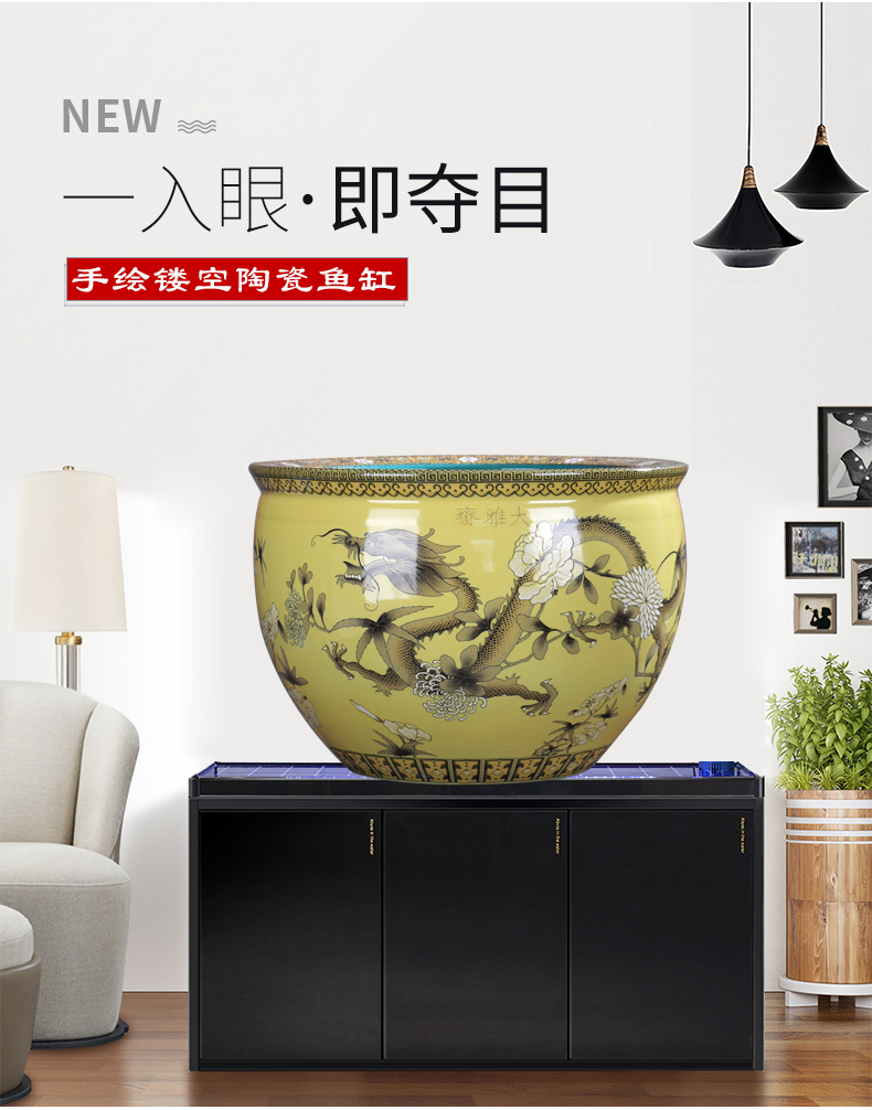 Cornucopia tank aquarium jingdezhen ceramics sitting room feng shui furnishing articles office desktop decorations arts and crafts