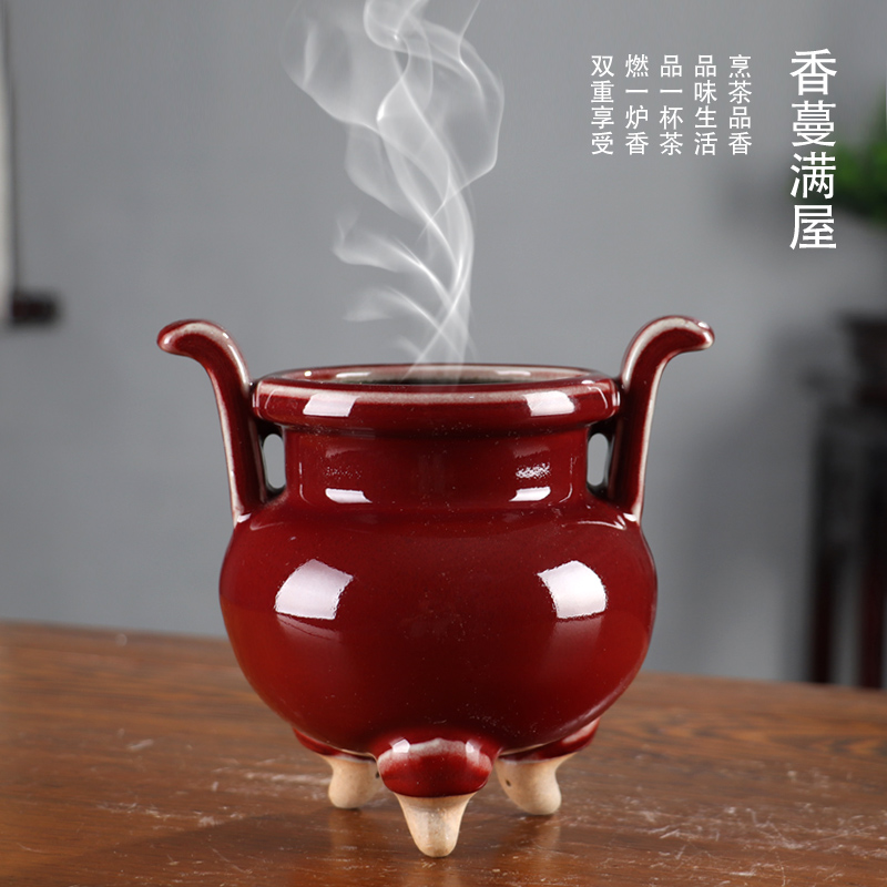 Home to incense buner indoor wealth for small ceramic Buddha three feet burned incense buner sandalwood square furnace of the requirement