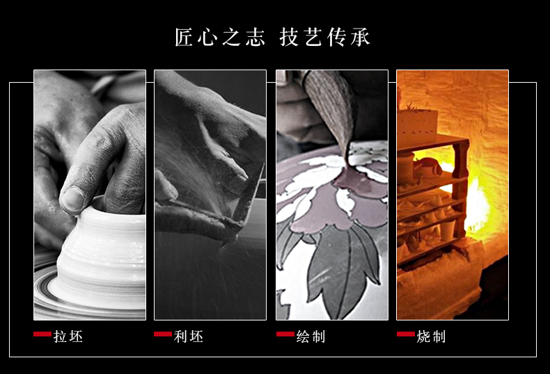 Jingdezhen ceramics furnishing articles dried flower arranging flowers sitting room lucky bamboo vase water raise hydroponic crafts modern decoration